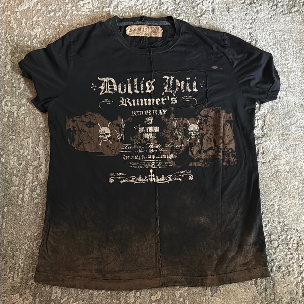 Salvage Black and Brown Short Sleeve Tee with Vintage Graphic